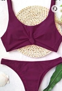 Zaful purplish/red knotted bikini